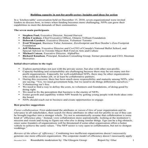 NFP Capability Building