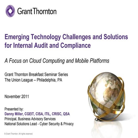 Nfp Seminar Series   Danny   November 18   Emerging Technology Challenges And...