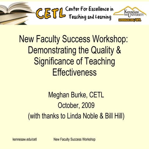 Demonstrating the Quality & Significance of Teaching