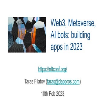 Taras Filatov: Building your own metaverse & NFT app
