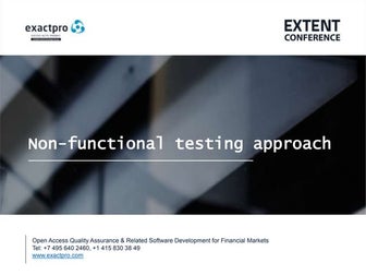 Exactpro: Non-functional testing approach