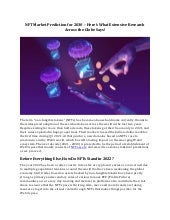 NFT Market Prediction Says It Will Be Worth $232bn By 2030