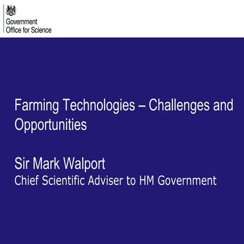 Farming technologies – challenges and opportunities