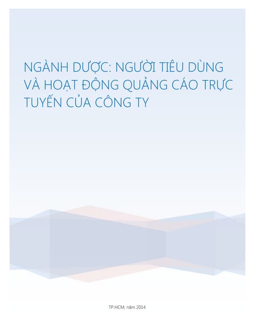 Ngành dược Người tiêu dùng và hoạt động quảng cáo của các công ty