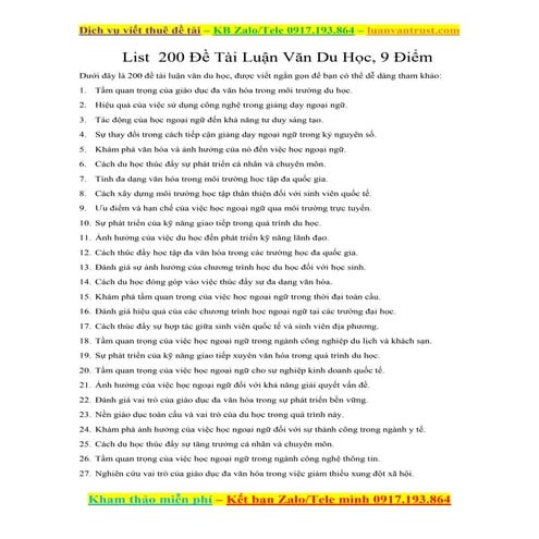 Đừng bỏ qua 220 Đề Tài Luận Văn Du Học, 9 Điểm.docx