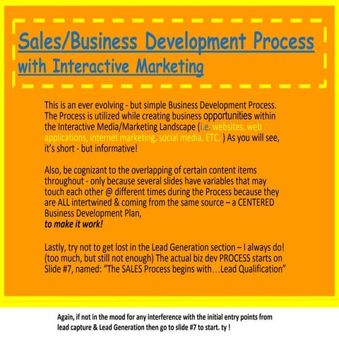 Interactive Marketing ~ business development process (selling steps included!)