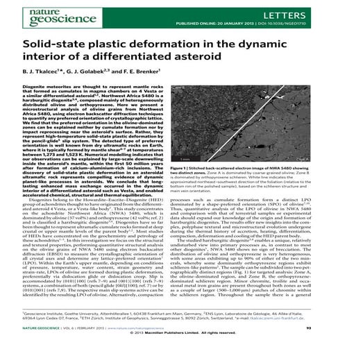 Solid-state plastic deformation in the dynamic interior of a differentiated a...