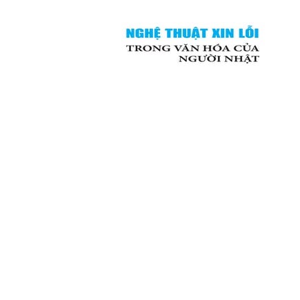 Nghệ thuật xin lỗi trong văn hóa của người Nhật