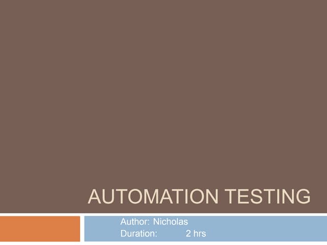 [DevDay 2017] Automation Testing - Speaker: Nghia Khuong - Project Manager at...