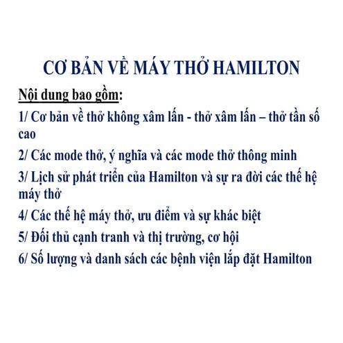Nghien cuu ve cac model may tho HAMILTON MEDICAL AG | PDF