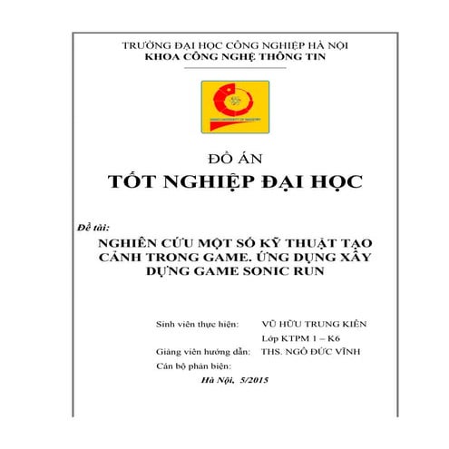 Nghiên cứu một số kỹ thuật tạo cảnh trong game. ứng dụng xây dựng game sonic ...