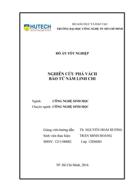 Nghiên cứu phá vách bào tử nấm linh chi