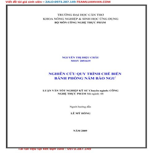 Nghiên cứu quy trình chế biến bánh phồng nấm bào ngư.doc