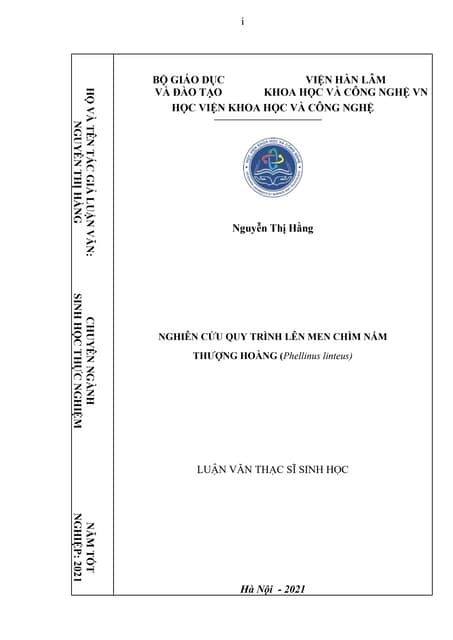 Nghiên cứu quy trình lên men chìm nấm Thượng Hoàng (Phellinus linteus).pdf