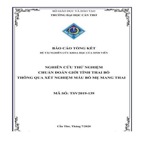 Nghiên cứu thử nghiệm chẩn đoán giới tính thai bò thông qua xét nghiệm ...