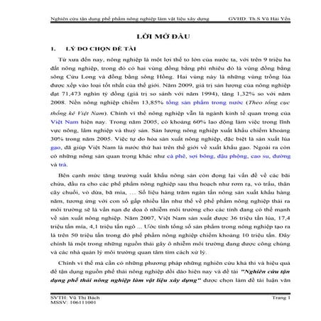 Đề tài  nghiên cứu tận dụng phế phẩm nông nghiệp, HAY