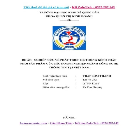 Nghiên cứu về phát triển hệ thống kênh phân phối sản phẩm của các doanh nghiệp ngành công nghệ thông tin.docx
