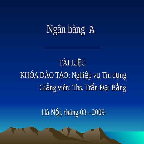 Nghiệp vụ tín dụng ngân hàng