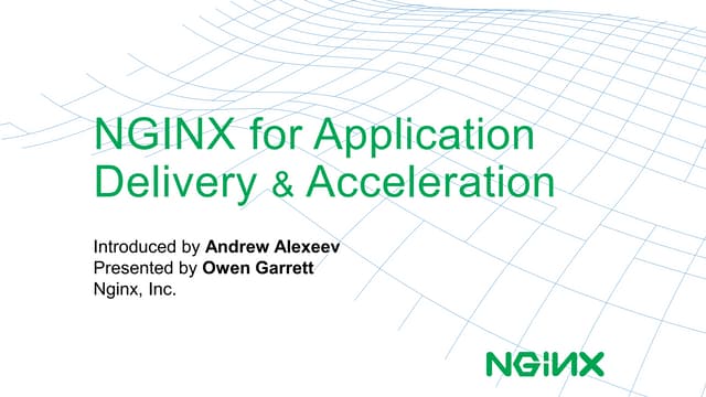 NGINX for Application Delivery & Acceleration