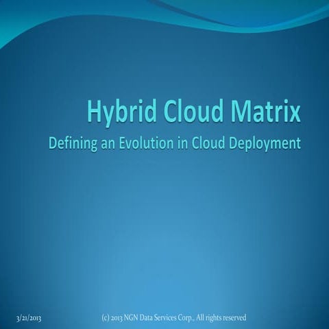 NGN Hybrid Cloud Matrix