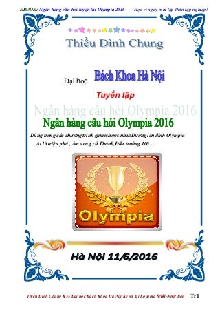 Ebook 4000 câu hỏi luyện thi Olympia 2016-Thiều Đình Chung