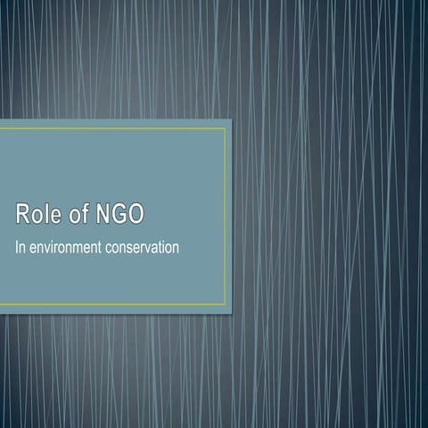 Role of NGO in Environment Conservation