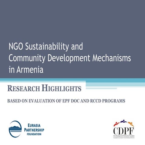NGO Sustainability and Community Development Mechanisms in Armenia.