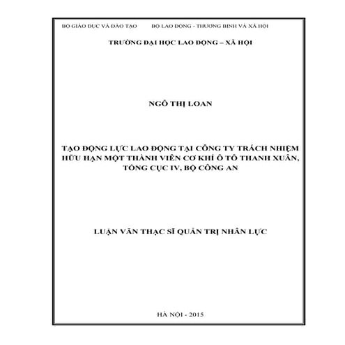 Luận văn: Tạo động lực lao động tại Công ty cơ khí ô tô, HAY