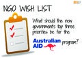 What should the new government’s top 3 priorities be for the Australian aid program?