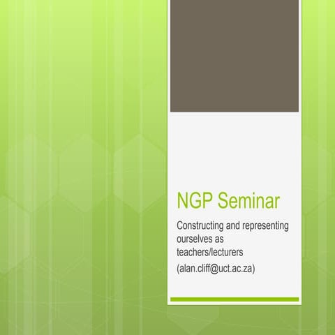 NGP seminar on teaching portfolios May 2019
