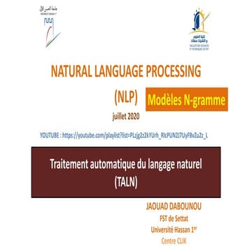 Modèles de langue : Ngrammes