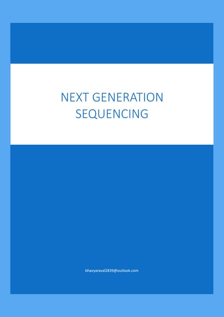 Ngs Next Generation Sequencing Methodology Pdf Ngs Next Generation Sequencing Methodology Pdf