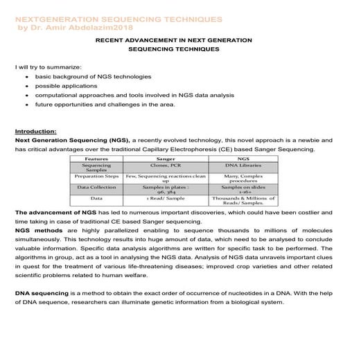 next generation sequencing (recent collection2018) 