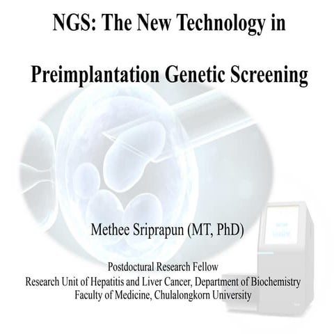 Next generation sequencing in preimplantation genetic screening (NGS in PGS)