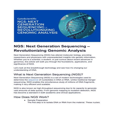 NGS_ Next Generation Sequencing – Revolutionizing Genomic Analysis.pdf
