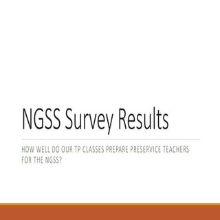 NGSS survey results