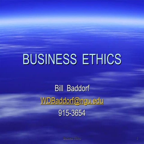 BUSINESS ETHICS