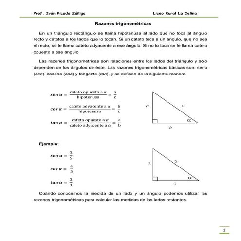 Práctica ángulos de elevación y depresión