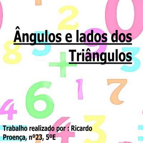 âNgulos e lados dos triângulos