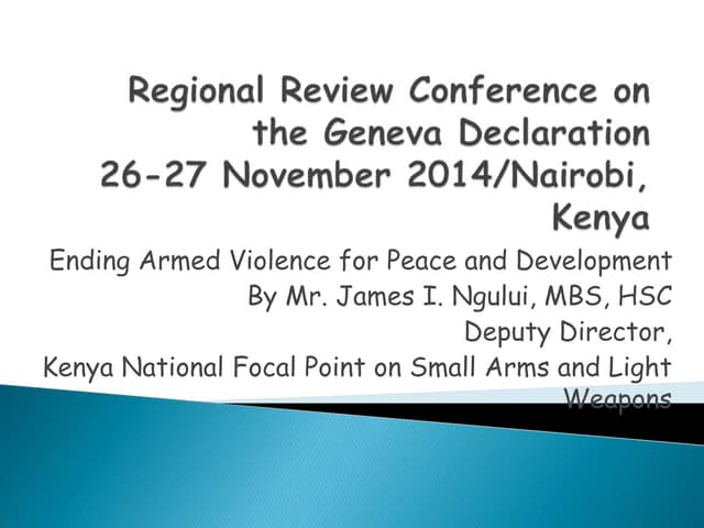James Ngului, Deputy Director, Kenya National Focal Point on Small Arms and Light Weapons (KNFP)
