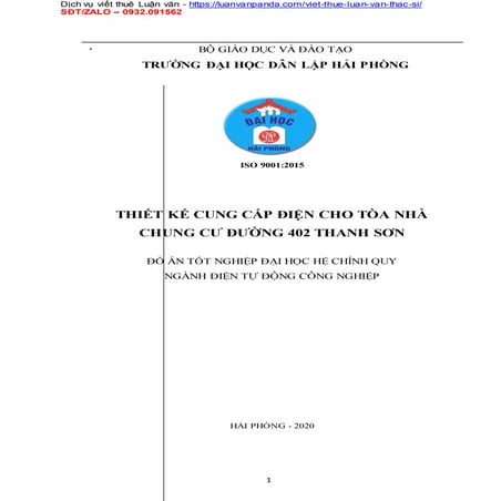 luan van thac si thiet ke cung cap dien cho toa chung cu