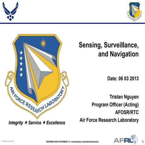 Nguyen - Sensing, Surveillance and Navigation - Spring Review 2013