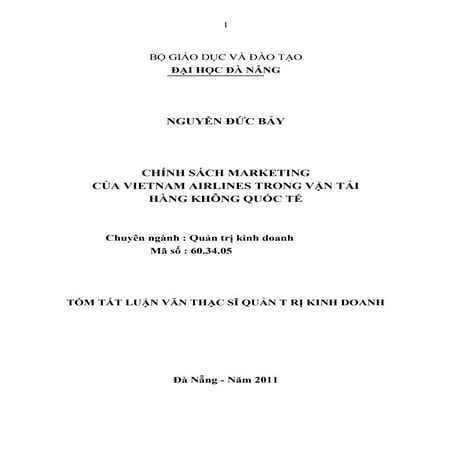 Luận văn: Chính sách Marketing của VNA trong vận tải hàng không