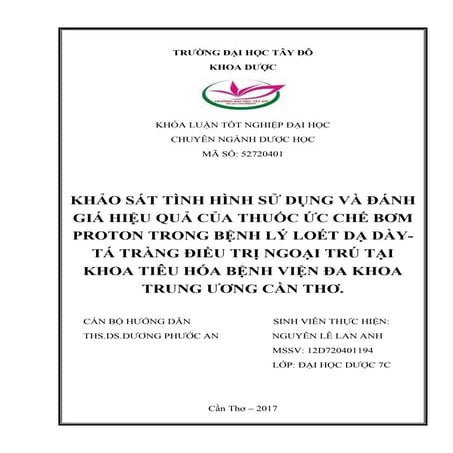 Hiệu quả của thuốc ức chế bơm proton trong bệnh lý loét dạ dày, 9đ