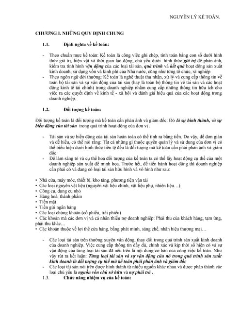 Giáo trình nguyên lý kế toán rất chi tiết 