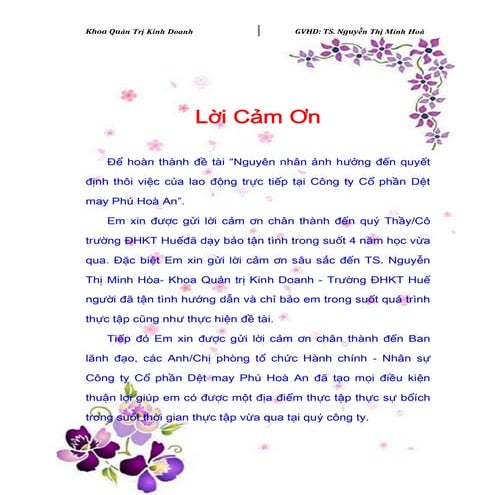 Đề tài: Nguyên nhân ảnh hưởng đến quyết định thôi việc của lao động, HAY