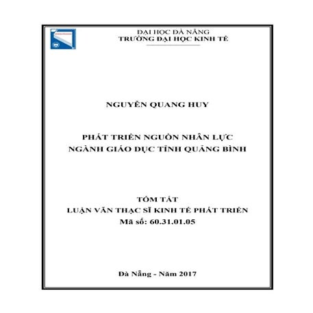 Luận văn: Phát triển nguồn nhân lực ngành giáo dục tỉnh Quảng Bình