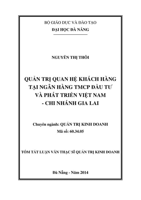 Luận văn: Quản trị quan hệ khách hàng tại ngân hàng BIDV, 9đ