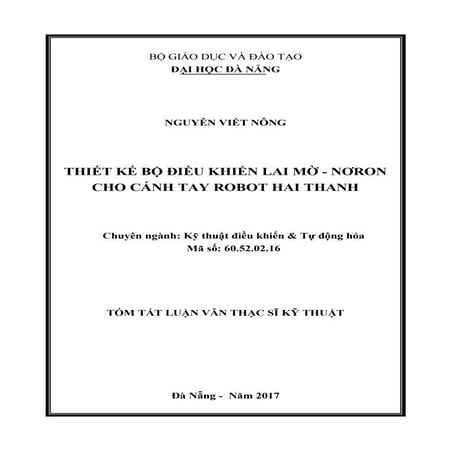 Luận văn: Bộ điều khiển lai mờ Nơron cho cánh tay robot hai thanh