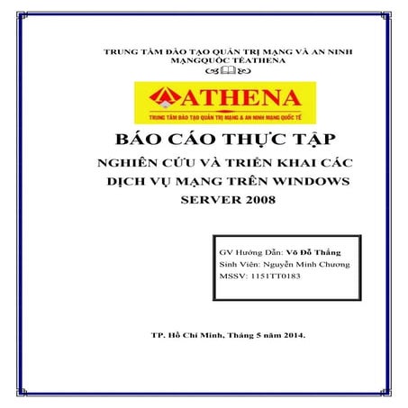 Báo Cáo Thực Tập Cuối Kỳ Athena - Nguyễn Minh Chương